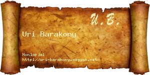 Uri Barakony névjegykártya